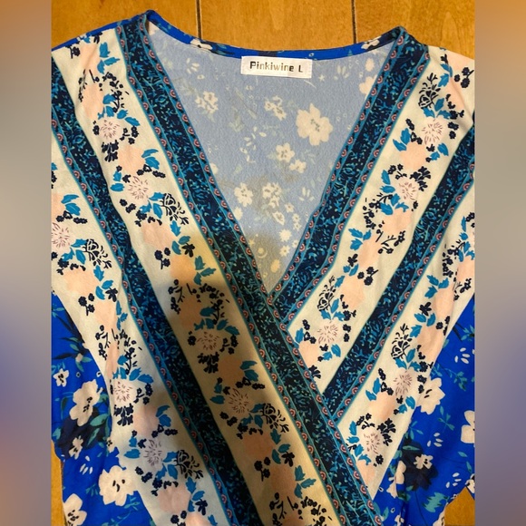 NWOT Girls Size L Pinkiwine Wraparound Flower Dress - Picture 13 of 16